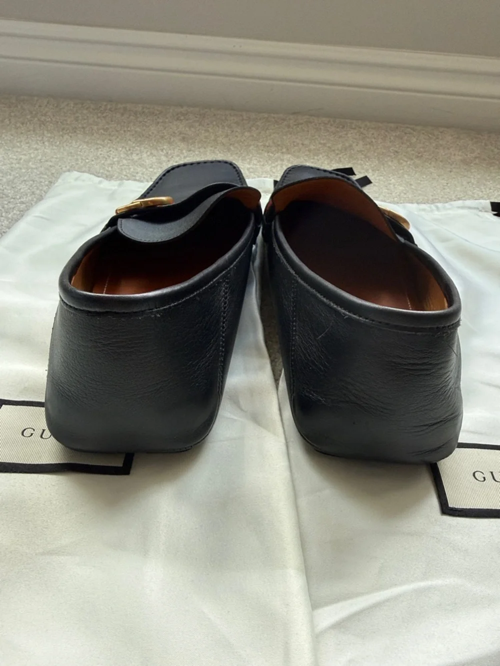 Mens Gucci Black Leather Loafers size 11.5 - Picture 4 of 5